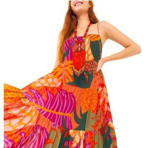 FARM Rio Graphic Jungle Midi Dress, Size Medium